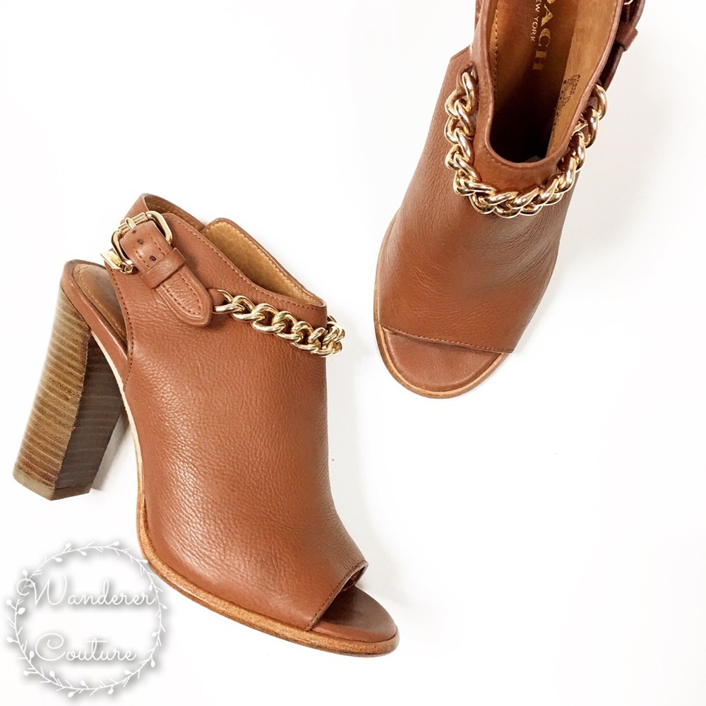 Coach Leanna Open Toe Slingback Booties